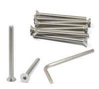 iexcell Juego de 10 tornillos de cabeza plana de acero inoxidable 304 de 5/16-18 x 3-1/2 pulgadas