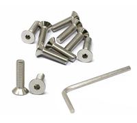 iexcell Juego de 10 tornillos M10 x 40 mm, paso de rosca de 1,5 mm, acero inoxidable 304, cabeza plana, tornillos de cabeza plana