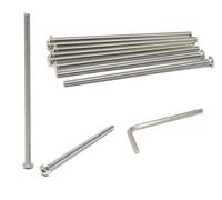 iexcell Juego de 10 tornillos M5 x 120 mm de paso de rosca de 0,8 mm, acero inoxidable 304 hexagonal, cabeza de botón