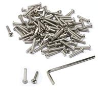 iExcell - Juego de 100 tornillos de cabeza hexagonal M3 x 15 mm de acero inoxidable 304