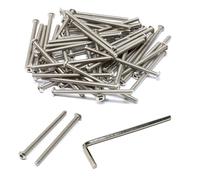 iExcell - Juego de 100 tornillos de cabeza hexagonal M3 x 50 mm de acero inoxidable 304