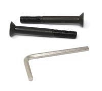 iexcell Juego de 2 tornillos M12 x 100 mm, rosca parcialmente roscada, 1,75 mm, aleación de acero de grado 12,9, cabeza plana, acabado de óxido negro