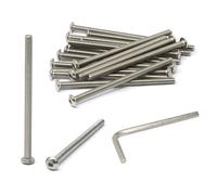 iexcell Juego de 20 tornillos M5 x 85 mm, paso de rosca de 0,8 mm, acero inoxidable 304, cabeza hexagonal, tornillos y tornillos