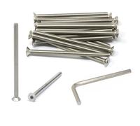 iexcell Juego de 20 tornillos M5 x 85 mm, paso de rosca de 0,8 mm, acero inoxidable 304, cabeza plana, tornillos y tornillos
