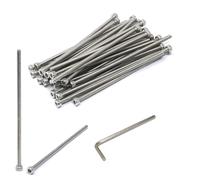 iexcell Juego de 25 tornillos M3 x 90 mm, paso de rosca de 0,5 mm, acero inoxidable 304, cabeza hexagonal