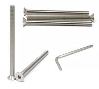 iexcell Juego de 4 tornillos M10 x 150 mm, paso de rosca de 1,5 mm, acero inoxidable 304, cabeza plana