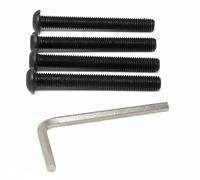 iexcell Juego de 4 tornillos M12 x 100 mm, paso de rosca de 1,75 mm, aleación de acero de grado 12,9, tornillos de cabeza de botón, acabado de óxido negro