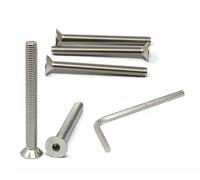 iexcell Juego de 5 tornillos M10 x 100 mm, paso de rosca de 1,5 mm, acero inoxidable 304, cabeza plana, tornillos de cabeza plana