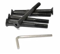 iexcell Juego de 5 tornillos M10 x 100 mm, rosca parcialmente roscada, 1,5 mm, aleación de acero de grado 12,9, cabeza plana, acabado de óxido negro