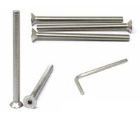 iexcell Juego de 5 tornillos M10 x 140 mm, paso de rosca de 1,5 mm, acero inoxidable 304, cabeza plana, tornillos de cabeza plana