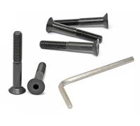 iexcell Juego de 5 tornillos M10 x 70 mm, rosca parcialmente roscada, 1,5 mm, aleación de acero de grado 12,9, cabeza plana, acabado de óxido negro