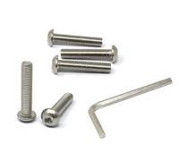 iexcell Juego de 5 tornillos M12 x 60 mm, paso de rosca de 1,75 mm, acero inoxidable 304 hexagonal, cabeza de botón, tornillos y pernos