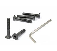 iexcell Juego de 5 tornillos M12 x 75 mm, rosca parcialmente roscada, 1,75 mm, aleación de acero de grado 12,9, cabeza plana, acabado de óxido negro