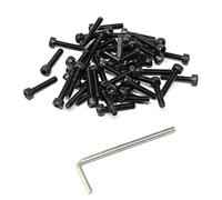 iExcell - Juego de 50 tornillos de cabeza hexagonal M4 x 20 mm, acero de aleación de grado 12,9, acabado en óxido negro, tornillos de cabeza hexagonal