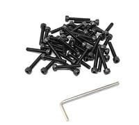 iExcell - Juego de 50 tornillos de cabeza hexagonal M4 x 25 mm, acero de aleación de grado 12,9, acabado en óxido negro, tornillos de cabeza hexagonal