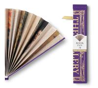 IF Abanico de papel para amantes de los libros, elegante ventilador de mano, perfecto para leer al aire libre, regalos para bibliófilos y accesorios de club de lectura, tema de galería