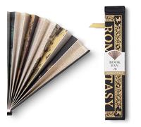 IF Abanico de papel para amantes de los libros, elegante ventilador de mano, perfecto para leer al aire libre, regalos para bibliófilos y accesorios de club de lectura, tema romántico
