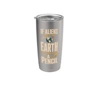 If Aliens Can Find Earth You Can Find Pencil Back To School Vaso térmico de acero inoxidable de doble pared