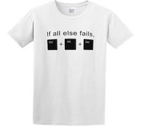 If All Else Fails Ctrl Alt del Tech Support Geek Funny Men's Fashion T Shirt White XL