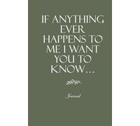 If anything ever happens to me I want you to know…: Journal