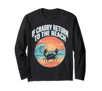 If Crabby Return To The Beach Vintage Crab Manga Larga
