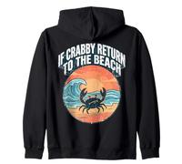 If Crabby Return To The Beach Vintage Crab Sudadera con Capucha