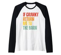 If Cranky Return Me to The Barn Retro Horse Humor Graphic Camiseta Manga Raglan
