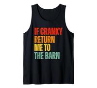 If Cranky Return Me to The Barn Retro Horse Humor Graphic Camiseta sin Mangas