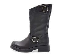 IF Fashion - Botas de mujer con hebillas para botas de motorista - Modelo n. 19007-9, 19007 Black, 37 EU