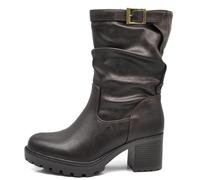 IF FASHION Botines Chelsea para mujer de piel sintética con tacón grueso plataforma 6629