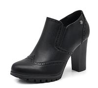 IF Fashion Zapatos de mujer Francesine Bordado Tacón Grande Piel Sintética CH1990, 1990 Black, 36 EU