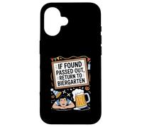 If Found Passed out Return To Biergarten Oktoberfest Beer Carcasa para iPhone 16