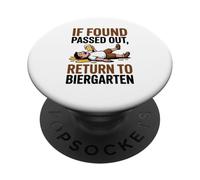 If Found Passed out Return to Biergarten Oktoberfest Drunk PopSockets PopGrip Adhesivo