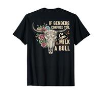 If Genders Confuse You Go Milk a Bull Funny Vintage Hombres Camiseta