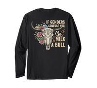 If Genders Confuse You Go Milk a Bull Funny Vintage Hombres Manga Larga