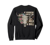 If Genders Confuse You Go Milk a Bull Funny Vintage Hombres Sudadera