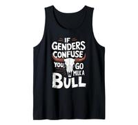If Genders Confuse You Go Milk A Bull Humor Occidental Toro Camiseta sin Mangas
