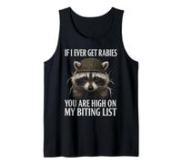 If I Ever Get Rabies Funny Raccoon Biting Quote Camiseta sin Mangas