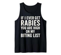 If I Ever Get Rabies Funny Raccoon Biting Quote Camiseta sin Mangas