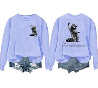 If I Ever Get Rabies You're High On My Bitin' List Sudadera con texto en inglés "I Have Rabies Shirt Funny Bitin List Raccoon", azul celeste, M