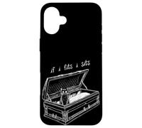 If I Fits I Sits Black Cat Coffin Kitty Sitting In A Casket Carcasa para iPhone 16 Plus