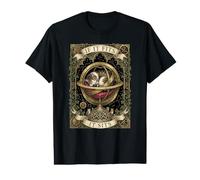 If I Fits I Sits Black Cat Skull Gothic Black Humor Nouveau Camiseta gráfica económica