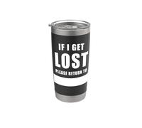 If I Get Lost Please Return To - Family Reunite Fill Blank Vaso térmico de acero inoxidable de doble pared