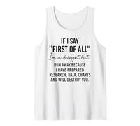 If I Say First of All Im a Delight Sarcastic Funny Coworker Camiseta sin Mangas
