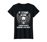 If I Stand Alone I Know I'm with Someone I Can Trust - Camiseta gráfica económica, Mujer, Negro, XL