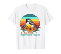 If I Was A Bird I Know Who I'D Poop On Camiseta gráfica económica, Hombre, Blanco, M