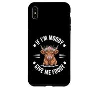 If I'm Moody Give Me Foody, divertido y lindo amante de las vacas de las Highlands Carcasa para iPhone XS Max
