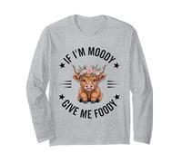If I'm Moody Give Me Foody, divertido y lindo amante de las vacas de las Highlands Manga Larga
