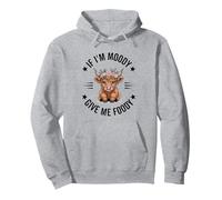 If I'm Moody Give Me Foody, divertido y lindo amante de las vacas de las Highlands Sudadera con Capucha