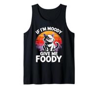 If I'm Moody Give Me Foody Retro Cat Camiseta sin Mangas